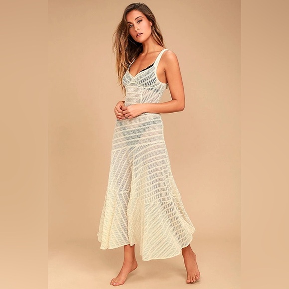 We The Free Dresses & Skirts - Free People Black Love Story Lace Maxi Slip Dress with Texture Small